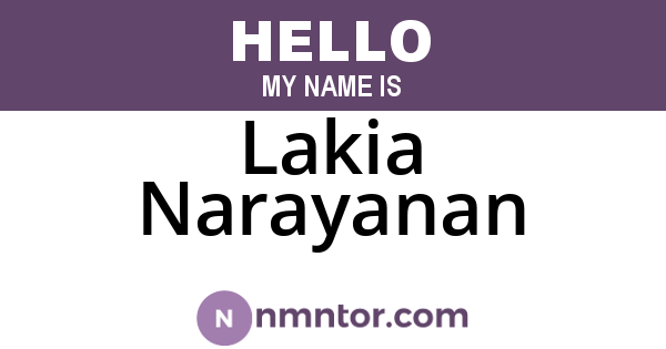 Lakia Narayanan