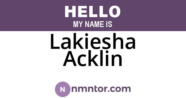 Lakiesha Acklin