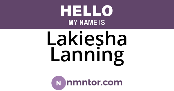 Lakiesha Lanning