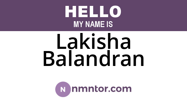 Lakisha Balandran