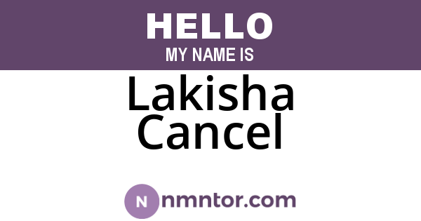 Lakisha Cancel