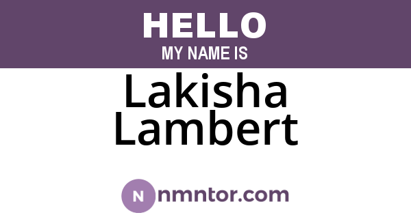 Lakisha Lambert