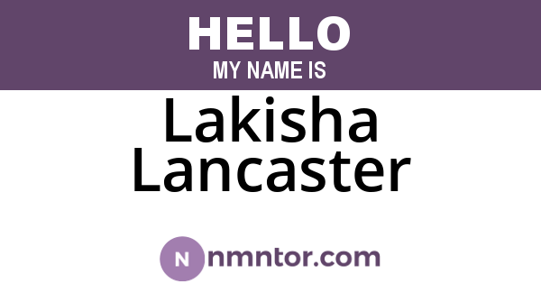 Lakisha Lancaster