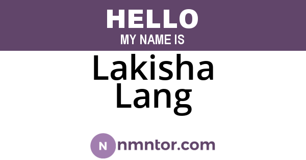 Lakisha Lang
