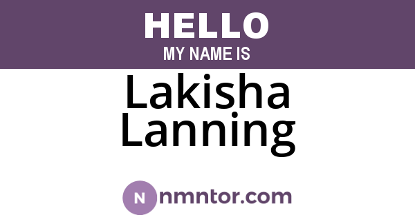 Lakisha Lanning