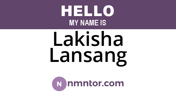 Lakisha Lansang