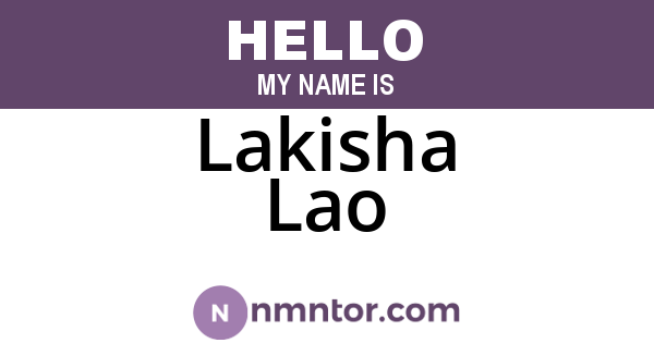 Lakisha Lao