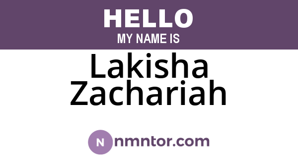 Lakisha Zachariah