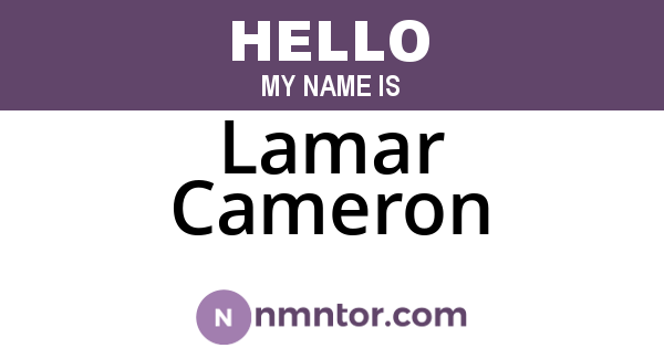 Lamar Cameron