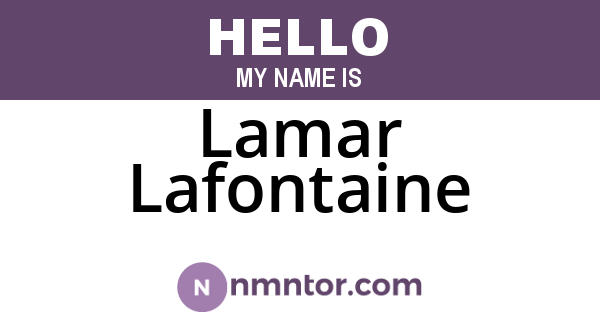 Lamar Lafontaine