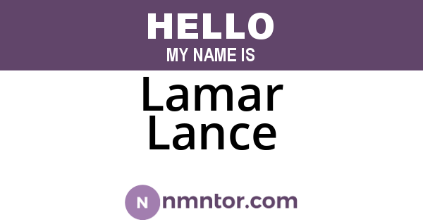 Lamar Lance