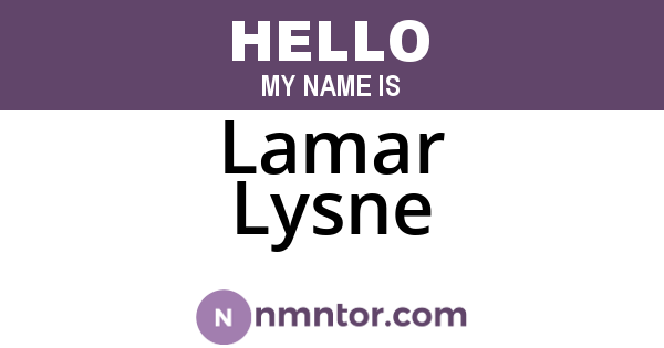 Lamar Lysne