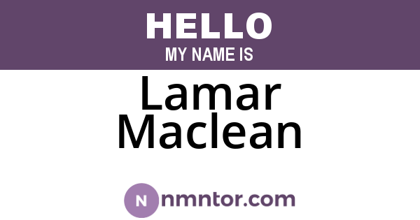 Lamar Maclean