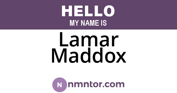 Lamar Maddox