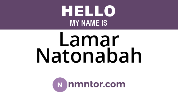 Lamar Natonabah