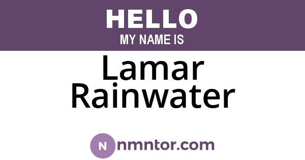 Lamar Rainwater