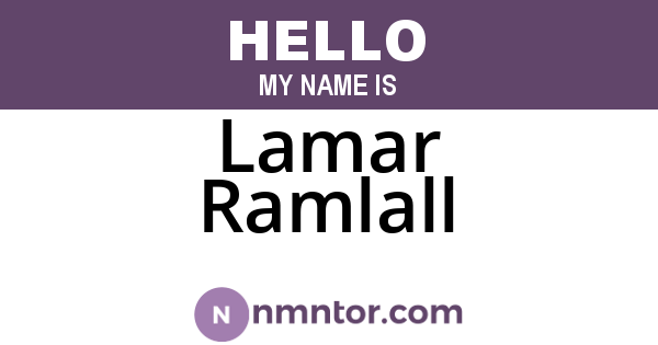 Lamar Ramlall
