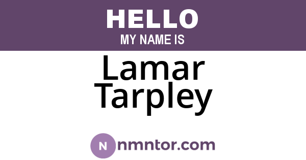 Lamar Tarpley