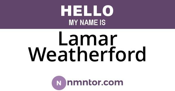 Lamar Weatherford