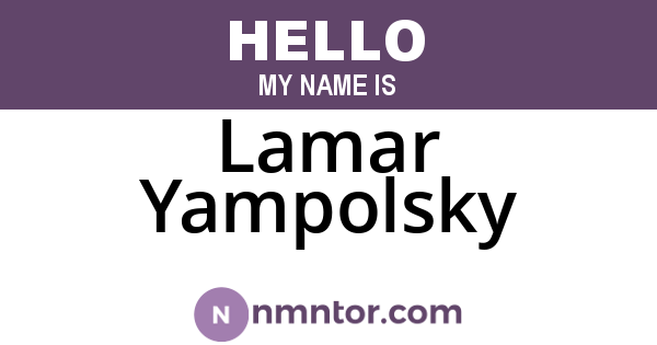 Lamar Yampolsky