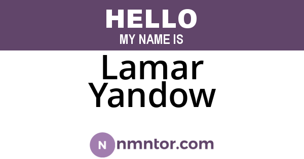 Lamar Yandow