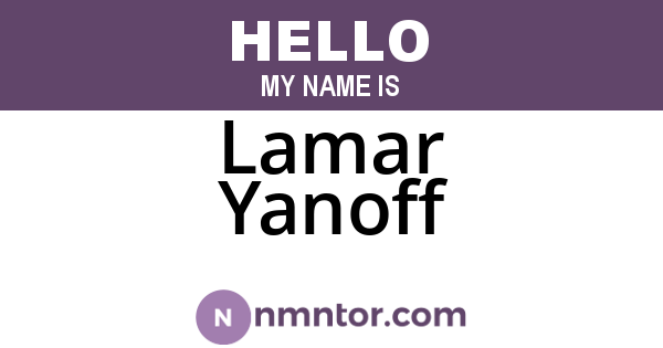 Lamar Yanoff