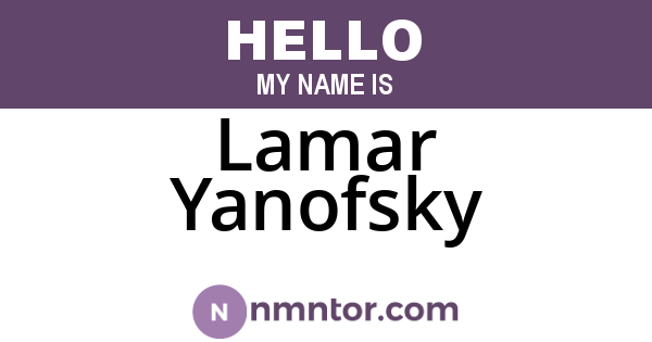 Lamar Yanofsky