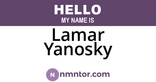 Lamar Yanosky