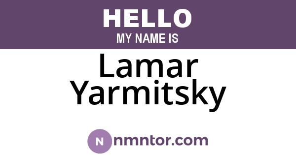 Lamar Yarmitsky