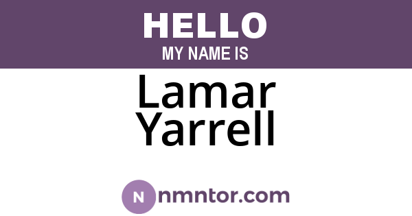 Lamar Yarrell
