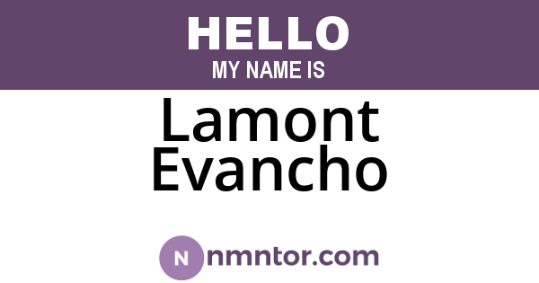 Lamont Evancho