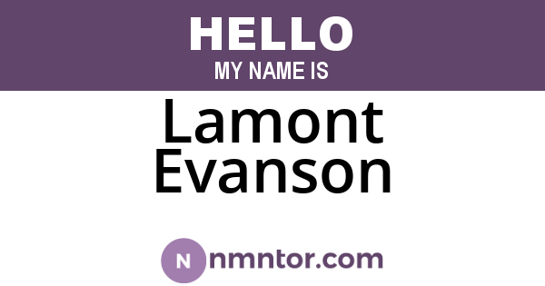 Lamont Evanson
