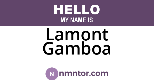 Lamont Gamboa