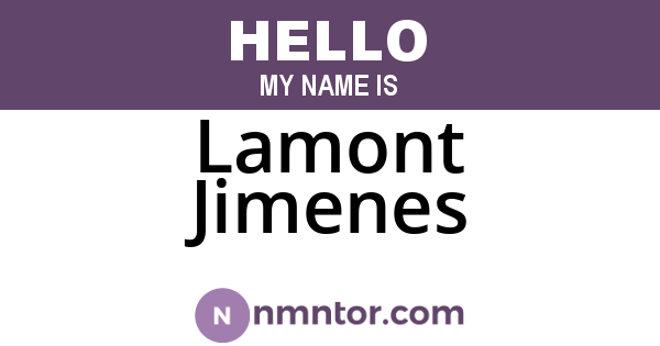 Lamont Jimenes