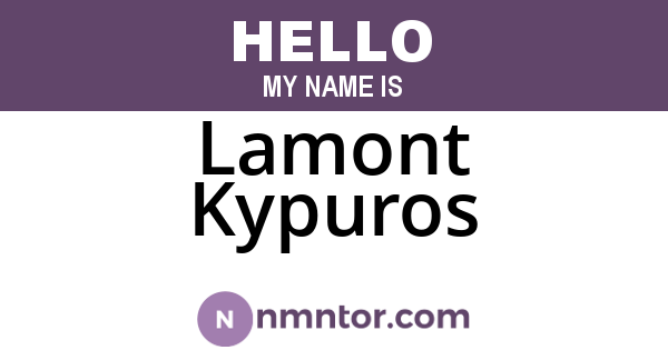 Lamont Kypuros
