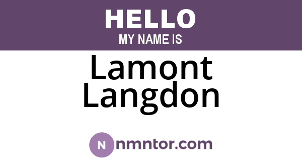 Lamont Langdon
