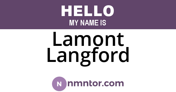 Lamont Langford
