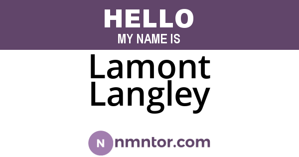 Lamont Langley