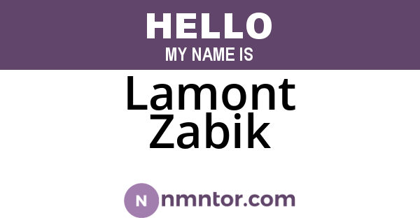 Lamont Zabik