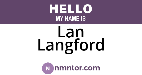 Lan Langford