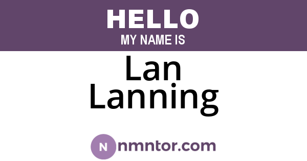 Lan Lanning