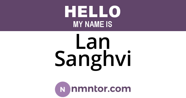 Lan Sanghvi