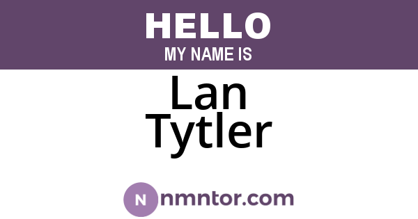 Lan Tytler
