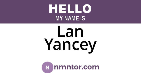 Lan Yancey