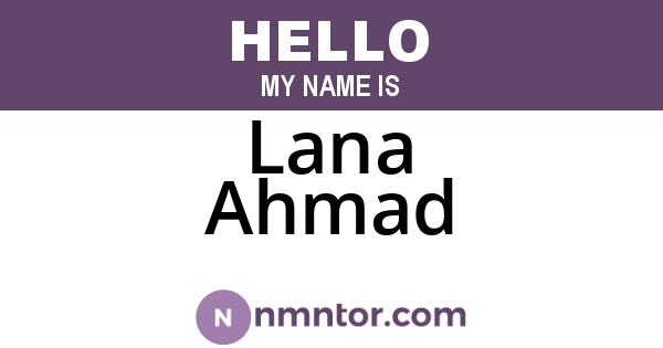 Lana Ahmad