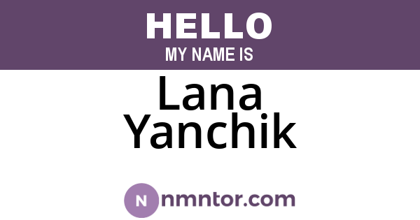 Lana Yanchik