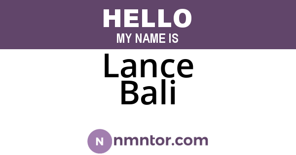 Lance Bali