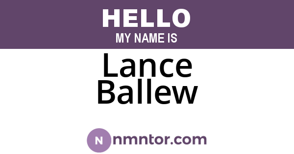 Lance Ballew