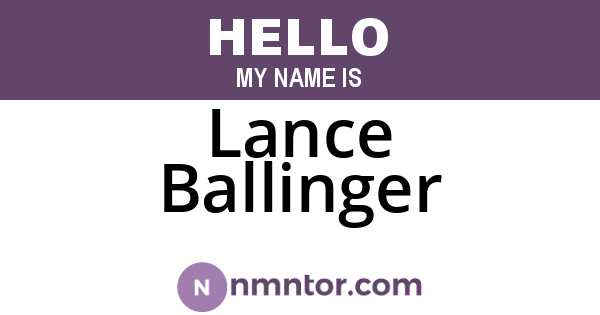Lance Ballinger
