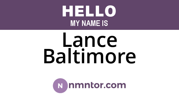 Lance Baltimore